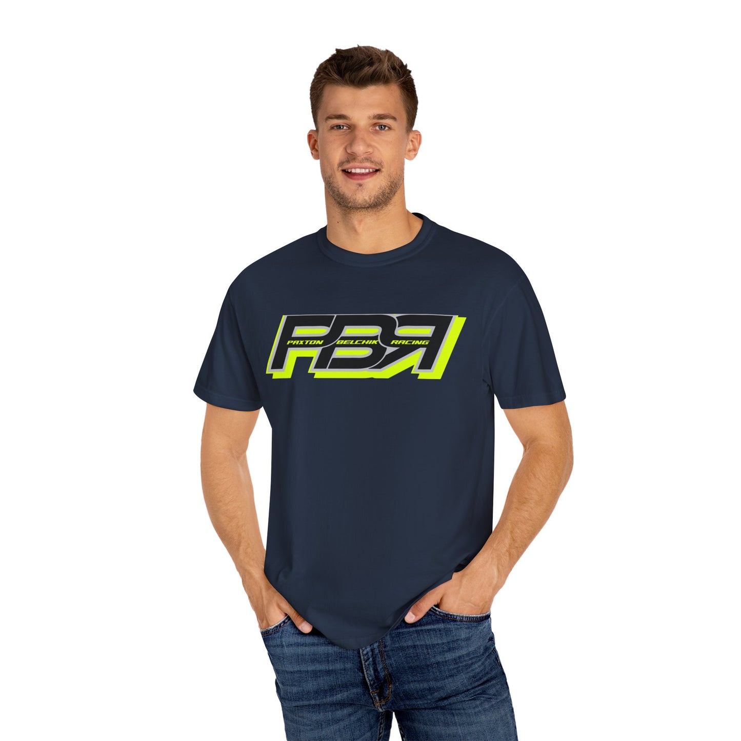 PBR Unisex Garment-Dyed Racing T-Shirt with Bold Graphics